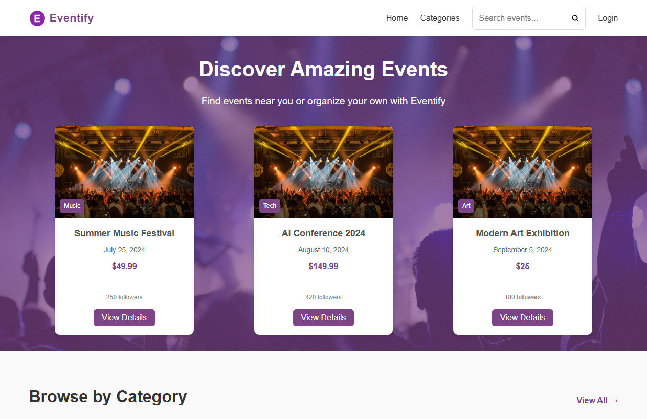 Eventify Website